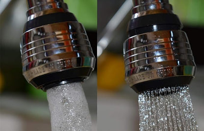 Flexible Faucet Sprayer Attachment 360 ° Kitchen Sink Aerator Extender ABS Polished Chrome for Cold Hot Water (Silver）
