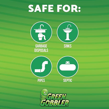 Green Gobbler Ultimate Main Drain Opener | Drain cleaner Hair Clog Remover | Works On Main Lines, Sinks, Tubs, Toilets, Showers, Kitchen Sinks | 64 fl. oz.