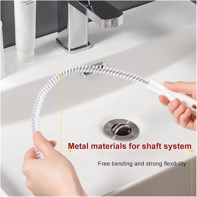 LeosHi Pipe Dredging Brush Bathroom Hair Sewer Sink Cleaning Brush Drain Cleaner Flexible Cleaner Clog Plug Hole Remover Tool (Size : 51cm Green)