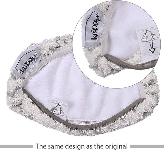 KEEPOW Steam Mop Pads Compatible with Bissell Powerfresh 1252, 1606670, 1543, 1543A, 1132, 1652, Fit Symphony Hard Floor Vacuum Steam Cleaner Series (6 Pack)