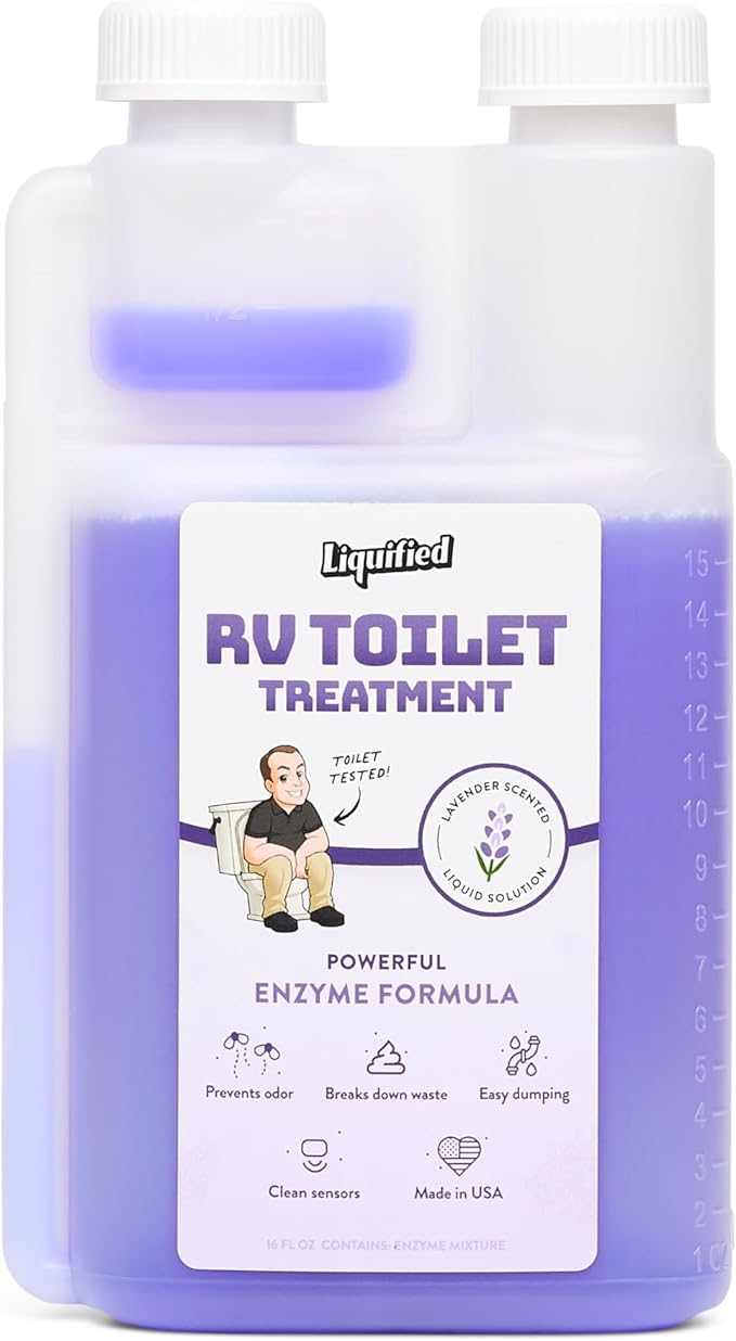 Liquified RV Toilet Treatment - Black Holding Tank Digester - Odor Eliminator - Lavender Scent - Matts RV Reviews (Lavender, 16oz)