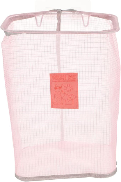 Hemobllo Folding Clothes Basket Mesh Laundry Basket Extra Large Collapsible Wall Mounting Hooks for Bathroom Clothes Storage Gray