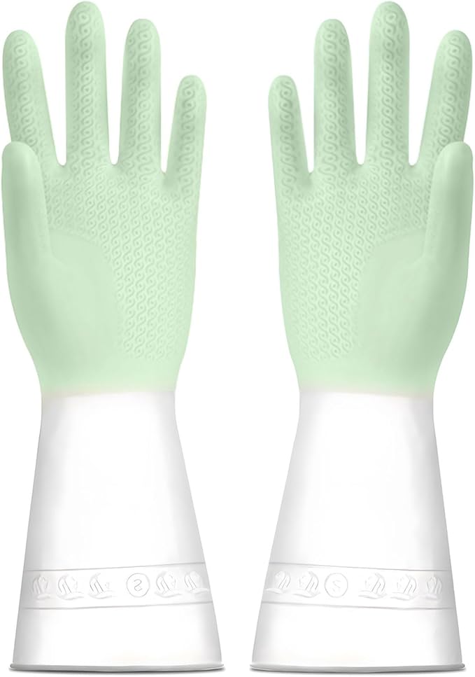 1 pair Reusable Household Gloves, Rubber Dishwashing gloves,Kitchen Cleaning, Working, Painting, Gardening, Pet Care