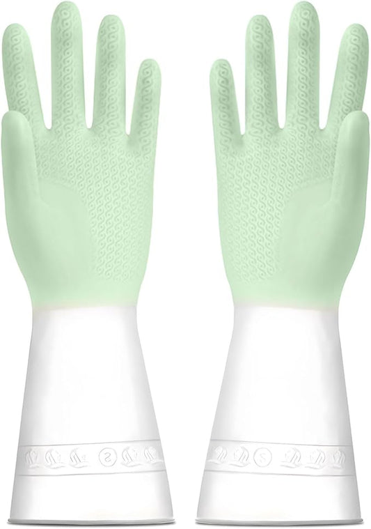 1 pair Reusable Household Gloves, Rubber Dishwashing gloves,Kitchen Cleaning, Working, Painting, Gardening, Pet Care