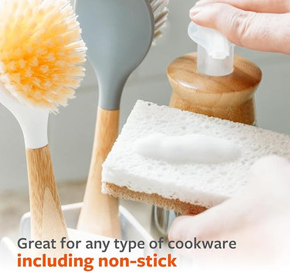 Full Circle 100% Plant-Based Loofah Sponges – Pack of 2 – Plastic-Free, Natural Sponge, No Microplastics, Safe for Nonstick Cookware.