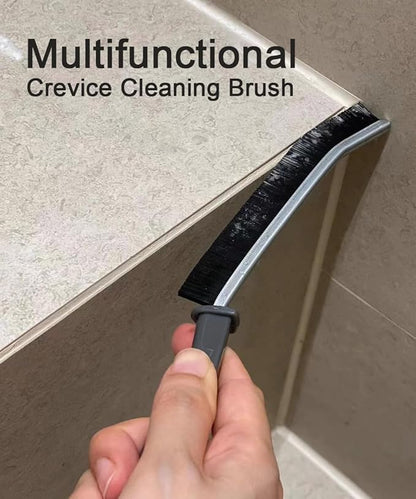 Crevice Cleaning Brush, Heavy-Duty Bristle Brushes for Compact Space Cleaning, Slim Gap Scrubbing Tool, Perfect for Kitchen Surfaces, Window Tracks, Bathroom Tiles & Faucets (BK 3 Pcs)