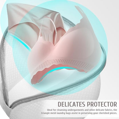 Zippered Mesh Laundry Bag for Delicates Lingerie Underwear Washer Protector 6.69X5.90X5.90 Inches Reusable Laundry Net Bag 2-Pack