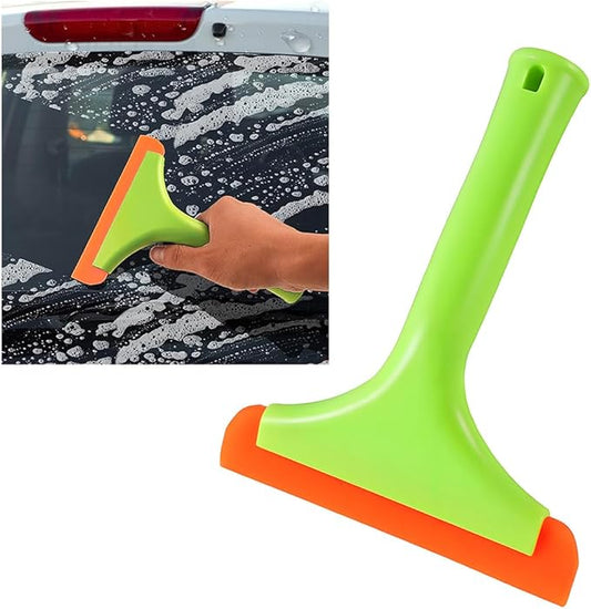 Small Silicone Window Squeegee, 5.9 Inch Car Windshield Water Blade Squeegee with Non-Slip Handle, All-Purpose Cleaning Squeegee for Car Windshield, Window, Mirror (Light Green)