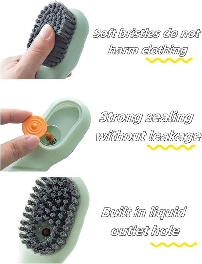 luvilly2Pack Multifunctional Laundry Brushes, Cleaning Brush with Soap Dispenser,Shoe Brushes for Cleaning (Green and White)