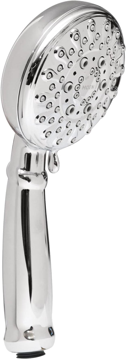 Moen Banbury Chrome 5-Spray Hand Shower with Hose and Bracket, 4-Inch Diameter, 23046
