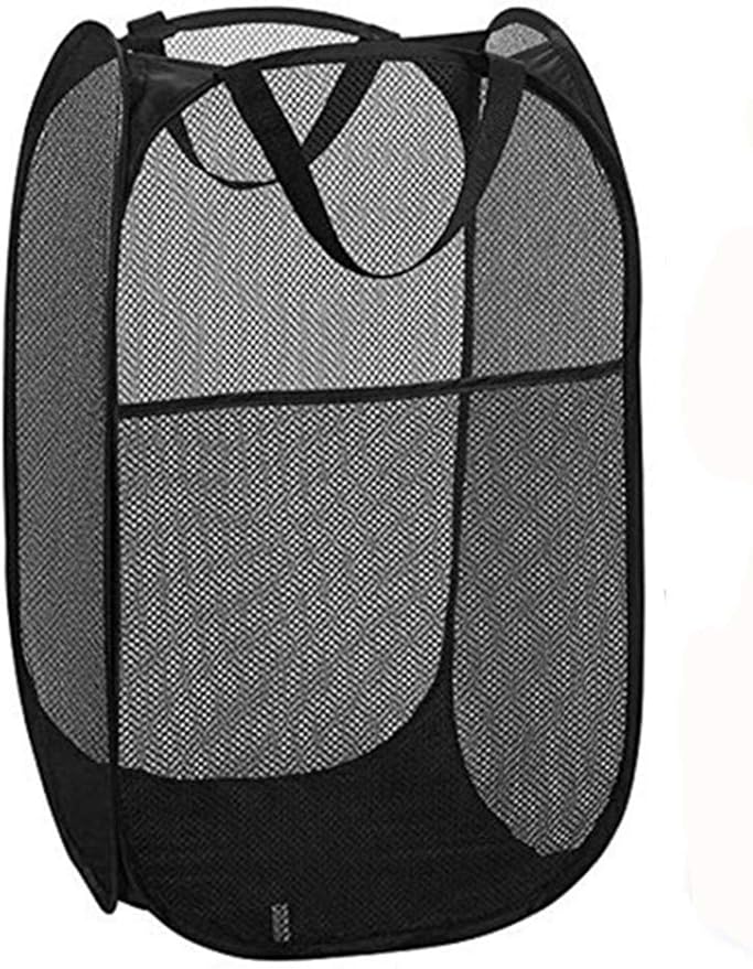 DurReus Foldable Large Pop Up Laundry Hamper with Pocket for Dirty Clothes,Sporting Goods,Baby Toys,Dorm Laundry Basket Rectangle Black