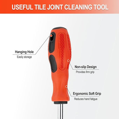 Grout Removal Tool, Angled Design Tile Joint Cleaning Tool, Grout Remover Cone with 3 Pieces Extra Carbide Tip, for Floor Tile Gaps or Corners Cleaning