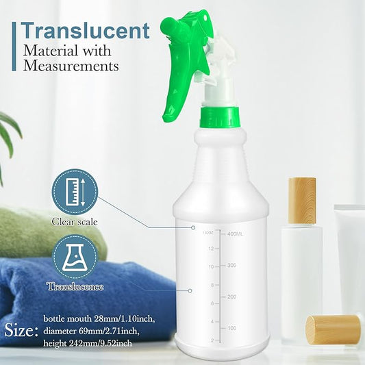 10 Pack Spray Bottles 16 Oz Empty Water Spray Bottles for Cleaning Heavy Duty Refillable Squirt ‌container with Measurements Adjustable Nozzle for Household Commercial Industrial(Green)