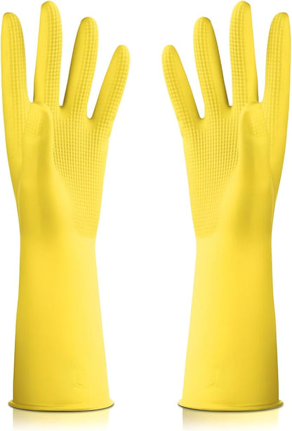 1 pair Reusable Household Gloves, Rubber Dishwashing gloves,Kitchen Cleaning, Working, Painting, Gardening, Pet Care