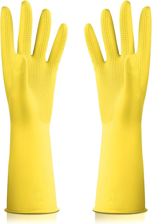 1 pair Reusable Household Gloves, Rubber Dishwashing gloves,Kitchen Cleaning, Working, Painting, Gardening, Pet Care
