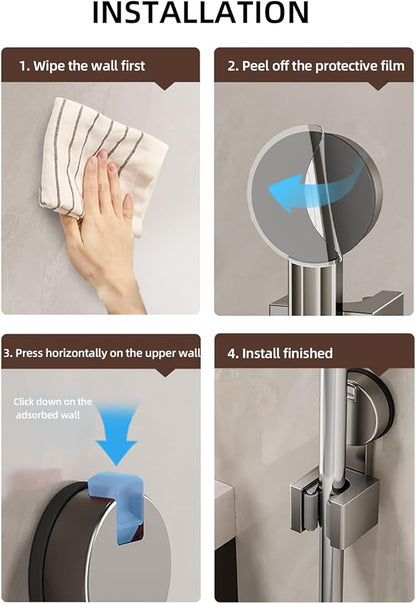 Wall Mounted Mop Organizers Strong Grip No Drilling Suction Brooms Holders Portable Accessory for Bathroom Use
