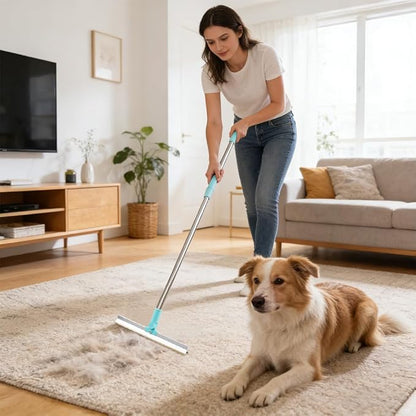 3Pcs Carpet Rake for Pet Hair Removal, with Adjustable Long Handle Pet Hair Removal Carpet Scraper, Dog & Cat Fur Brush & Scraper for Rugs, Floor Mats, Couches
