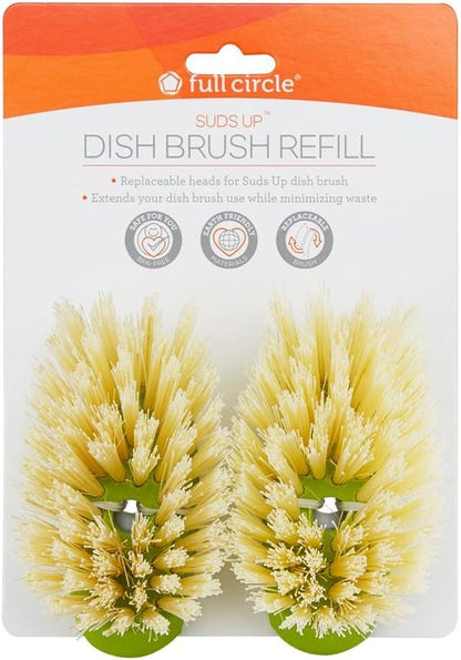 Full Circle Suds Up Soap-Dispensing Dish Sponge Refill - Built-In Soap Dispenser, Dual-Sided, Non-Scratch, Kitchen Cleaning, Dishes, Pots, Pans - Green