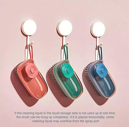 Brush with Soap Dispenser, Good Srubber Cleaner for Dish Sink Pan Pot Washing and Cleaning, Bathroom, Kitchen, Soft Laundry Clothes and Shoes Scrubbing Brush(Green) (Blue)