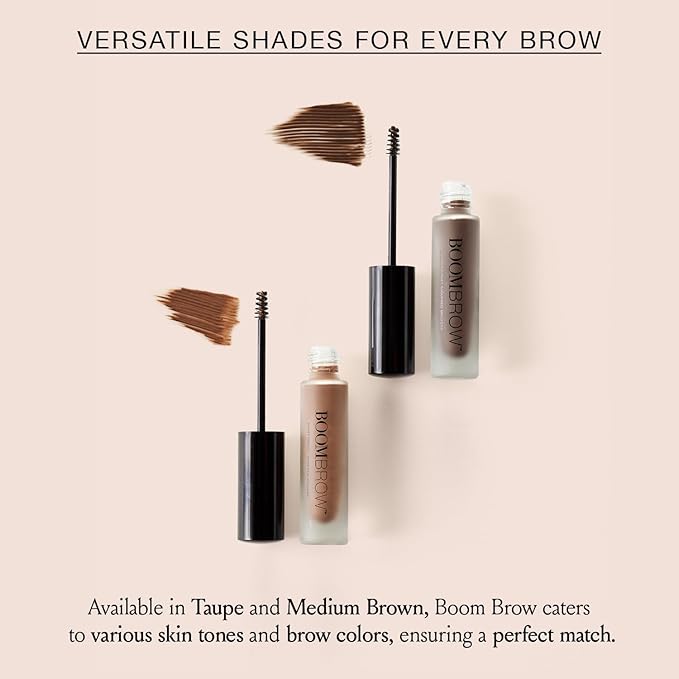 BOOM! by Cindy Joseph Boom Brow - Lightweight Shaping Eyebrow Mousse for Natural Brows - Subtle Definition & Volume Makeup for Women Over 50 - (Taupe)