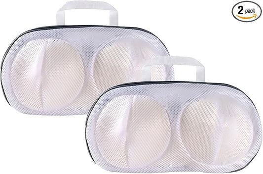 2Pcs Bra Mesh Laundry Bags for Delicates with Premium Zipper Bra Washing Bag for Laundry，Lingerie Bags for Washing Delicates underwear,integrated washing and care