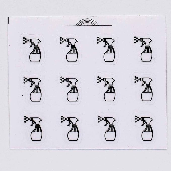 Spray Bottle Planner Stickers, 120 Clear Cleaning Day Designer Labels Scrapbooking Crafting Sticker