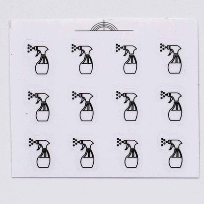 Spray Bottle Planner Stickers, 120 Clear Cleaning Day Designer Labels Scrapbooking Crafting Sticker