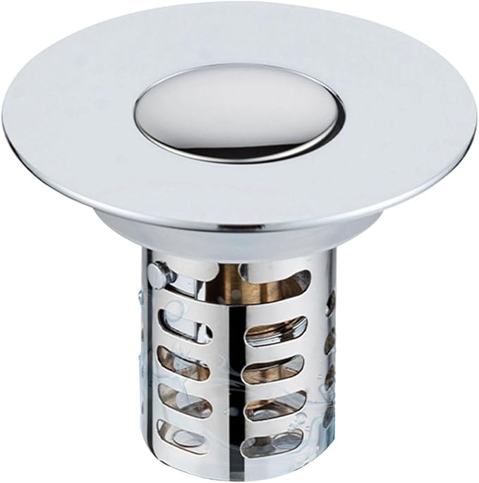 Push Button Sink Drain Stoppers With Odor Prevention And Hair Catcher Steel Bathroom Basin Filter For Not Clogging Not Odor Popup Drain Stoppers