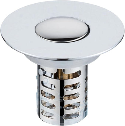 Push Button Sink Drain Stoppers With Odor Prevention And Hair Catcher Steel Bathroom Basin Filter For Not Clogging Not Odor Popup Drain Stoppers