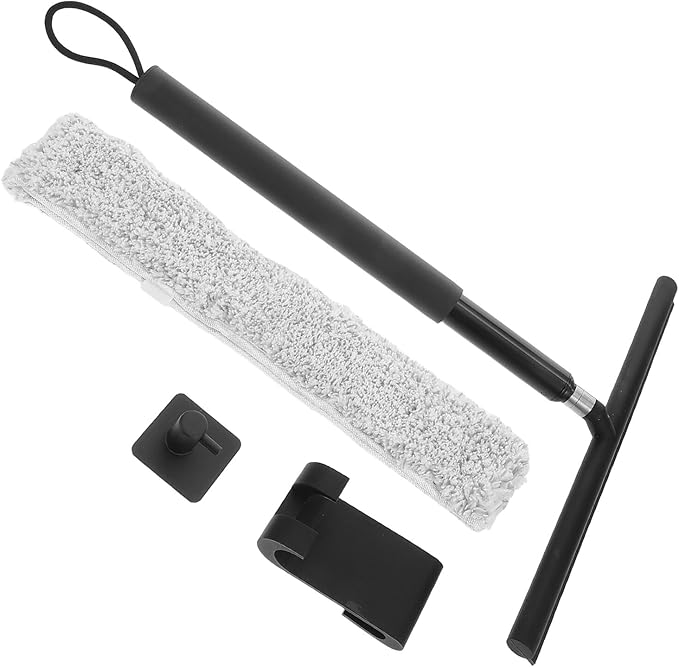 SOIMISS Telescopic Stainless Steel Window Squeegee with Extension Pole, Glass and Shower Mirror Cleaner for Bathroom and Car Windshield, Household Cleaning Tool