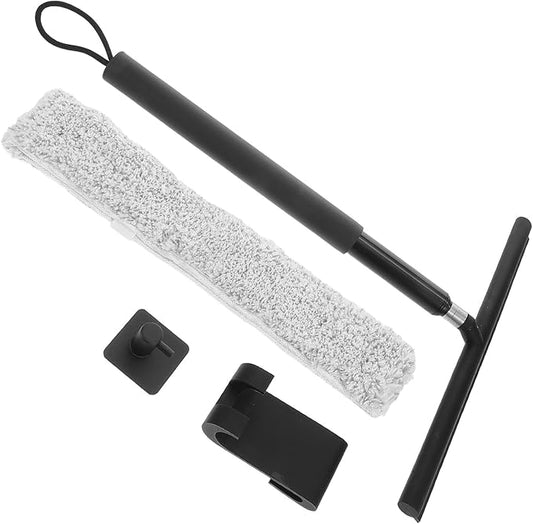 SOIMISS Telescopic Stainless Steel Window Squeegee with Extension Pole, Glass and Shower Mirror Cleaner for Bathroom and Car Windshield, Household Cleaning Tool