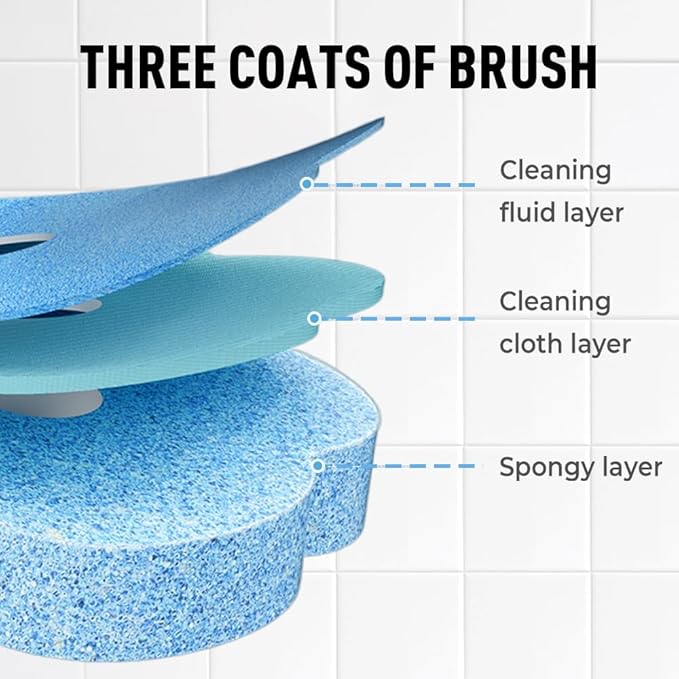 Disposable Toilet Cleaning System: Toilet Brush & Holder Kit with 18PCS Pre-Soaked Cleaner Wall-Mount Scrubbing Toilet Brush Bathroom Cleaning Kit (36-Pack Marine Brush Head)