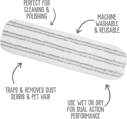 Quick Shine All-in-One Mop Kit 3 Pack Refill Microfiber Pads, 1 ea. of The Clean+Dust, Clean+Polish and Wet+Dry Pads