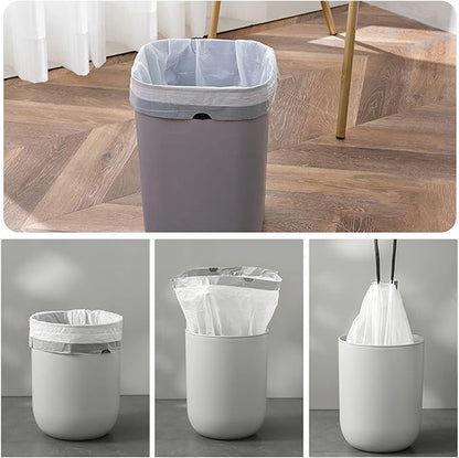 UhomeyUhao 8 Gallon Trash Bags - Medium Size, 42 Count, Unscented, Tear Resistant, Ideal for Bathroom, Kitchen, Office