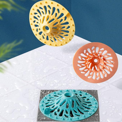 Guojiang Anti-Blocking Hair Catcher Hair Stopper Shower Floor Drain Covers Sink Strainer Filter Bathroom Kitchen Accessories Shower Hair Stopper for Shower Drain Sink Bathroom, Blue
