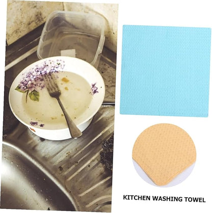 VILLCASE 4pcs Cotton Kitchen Cleaning Cloth Set, Absorbent Dish Towels, Sturdy Non-linting Washable Multi-Functional Kitchen Wipes for Household Cleaning