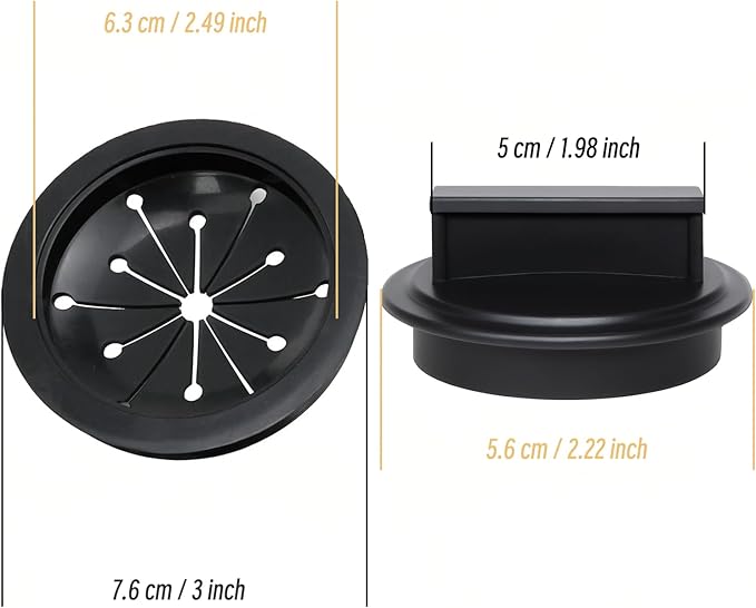3 Pcs Garbage Disposal Splash Guard Set – Includes 2 Rubber Sink Splash Guards & 1 Disposal Cover – 3-Inch Universal Fit for Waste King, Whirlaway, GE, Sinkmaster, and Other Standard Models