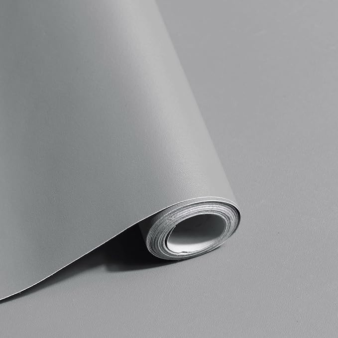 Safiyya 393"x17.7" Peel and Stick Wallpaper Grey Contact Paper Wall Paper Decorative Removable Self Adhesive Wallpaper Vinyl Rolls for Wall Furniture