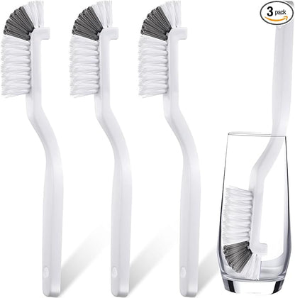3 Pcs Dish Brush Right Angle Kitchen Scrub Bottle Bathroom Brush Sink Household Pot Pan Edge Corners Tile Lines Cleaning with Stiff Bristles
