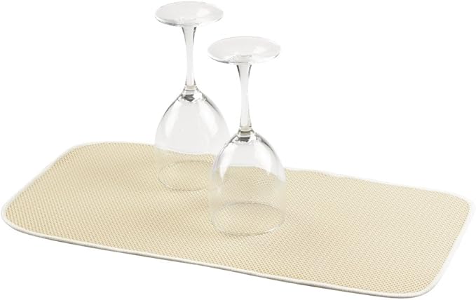 iDesign iDry Mini Absorbent Kitchen Countertop Dish Drying Mat - Wheat/Ivory
