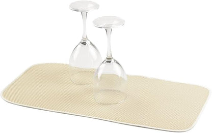 iDesign iDry Mini Absorbent Kitchen Countertop Dish Drying Mat - Wheat/Ivory
