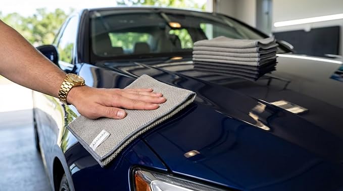 Dual-Sided Microfiber Cleaning Cloths – Non-Scratch Scrub & Absorbent Wipe – 2-in-1 Reusable Cleaning Towels for Kitchen, Home, Car, Glass & Appliances – 11.81” x 11.81” (6 Pack)
