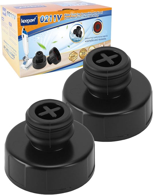 KEEPOW Steam Mop Replacement Parts Compatible with Bissell Powerfresh Steam Mop 1940 Series, Water Tank Caps Replacement, Replaces part 203-8413 2038413 (2 Pack)