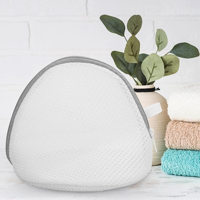Zippered Mesh Laundry Bag for Delicates Lingerie Underwear Washer Protector 6.69X5.90X5.90 Inches Reusable Laundry Net Bag 2-Pack