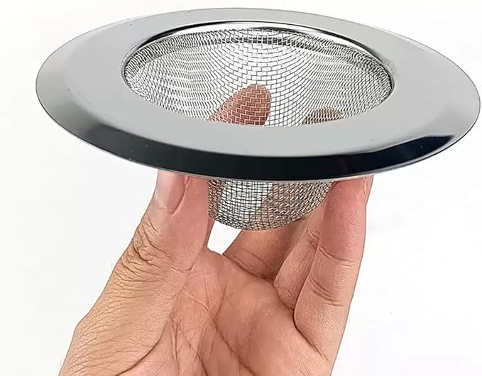 4Pcs Sink Drain Strainer, Stainless Steel Mesh Drain Filter, 4.52 Inch Wide Rim, Food Debris Collection (4, 4.52 Inch)