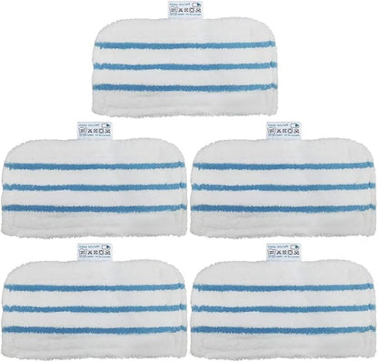 5 Pack Washable Pads Replacement/Fit for Black+Decker Steam Mop 1600 Series, HSMC1300FX HSMC1321 HSMC1361SGP BDH1855SM BDH1760SM BDH1765SM BDH1720SM BDH1725SM Model # SMP20