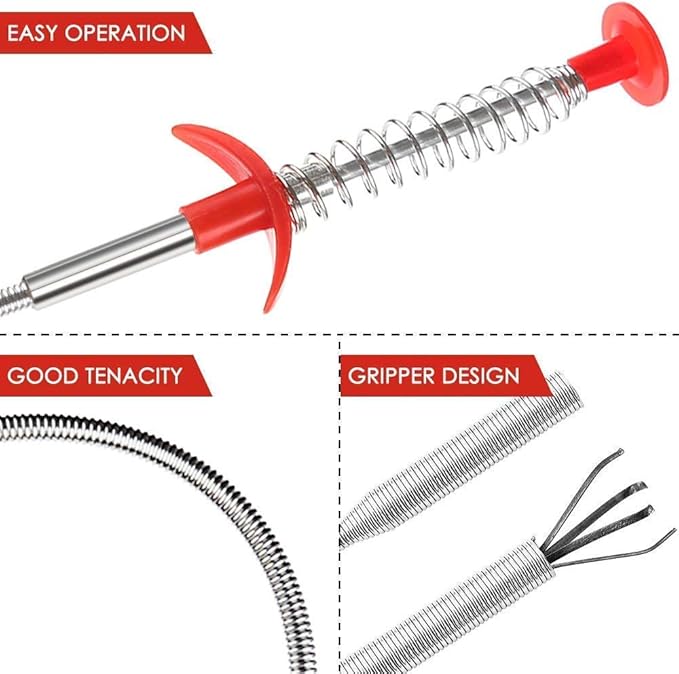 Hair Drain Clog Remover, Multifunctional Cleaning Claw 60cm Available (2Pcs)