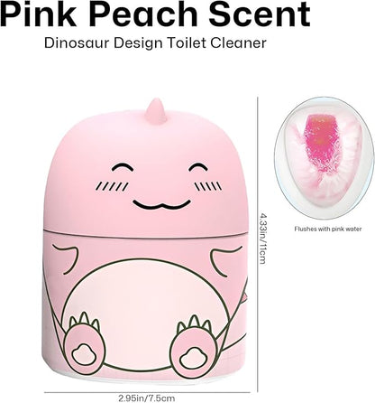Toilet Bowl Cleaners Automatic Toilet Cleaner for Inside the Bowl Bathroom Toilet Tank Cleaner Dinosaur Shape Design Household with Rope Toulet Cleaning Supplies - Pink Peach Scent