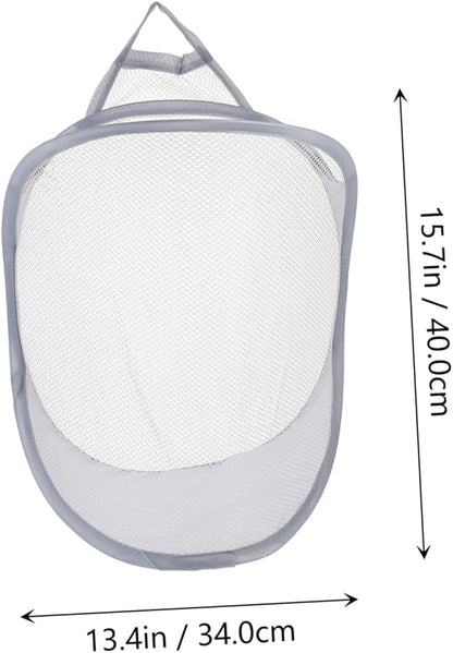 Levemolo 2pcs Folding Hanging Laundry Storage Baskets Breathable Mesh Clothes Organizer for Home Bedroom and Bathroom Space-saving for Dirty Clothes and Toys