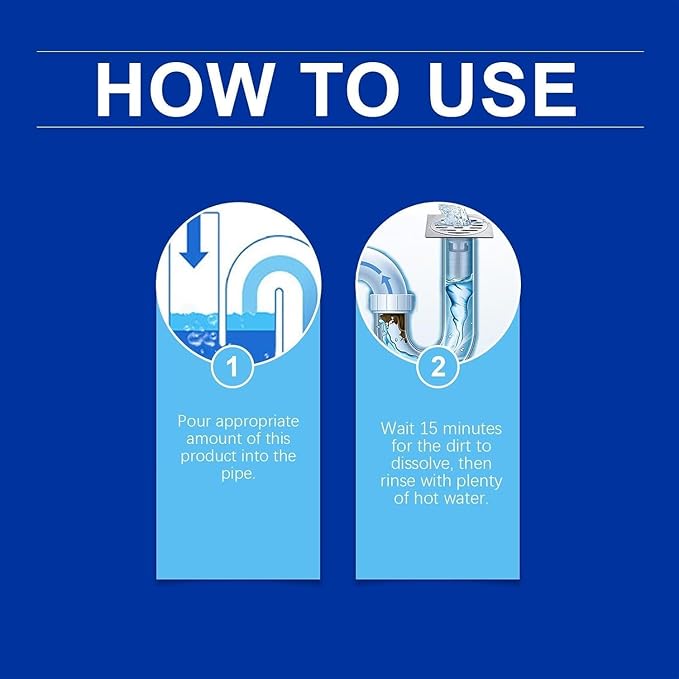 Drain Cleaner, Power Foam Unclogging Cleaner's Rapid-Dissolve Formula, 110g Sink and Drain Cleaner, Fast-Acting Drai𝐧 Opener for Bathroom Kitchen Toilet Pipe (3pcs)